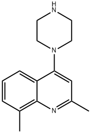 Quinoline,  2,8-dimethyl-4-(1-piperazinyl)- Struktur