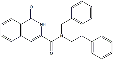 3-Isoquinolinecarboxamide,  1,2-dihydro-1-oxo-N-(2-phenylethyl)-N-(phenylmethyl)- Struktur