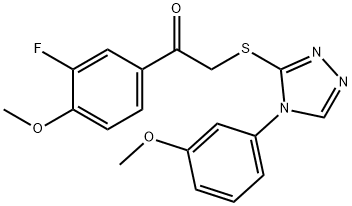 Ethanone,  1-(3-fluoro-4-methoxyphenyl)-2-[[4-(3-methoxyphenyl)-4H-1,2,4-triazol-3-yl]thio]- Struktur