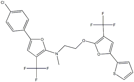 2-Furanamine,  5-(4-chlorophenyl)-N-methyl-N-[2-[[5-(2-thienyl)-3-(trifluoromethyl)-2-furanyl]oxy]ethyl]-3-(trifluoromethyl)- Struktur