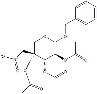 Benzyl 2,3,4-Tri-O-acetyl-4-nitromethyl--D-arabinopyranoside Struktur