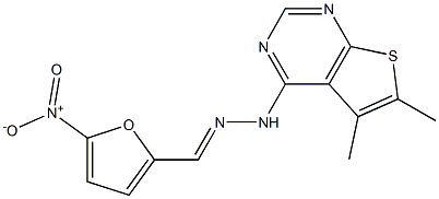 5-nitro-2-furaldehyde (5,6-dimethylthieno[2,3-d]pyrimidin-4-yl)hydrazone Struktur