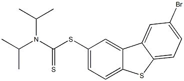 8-bromodibenzo[b,d]thien-2-yl diisopropyldithiocarbamate Struktur