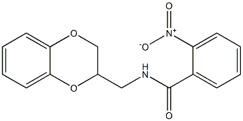 N-(2,3-dihydro-1,4-benzodioxin-2-ylmethyl)-2-nitrobenzamide Struktur