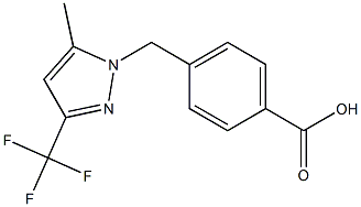 4-{[5-methyl-3-(trifluoromethyl)-1H-pyrazol-1-yl]methyl}benzoic acid Struktur