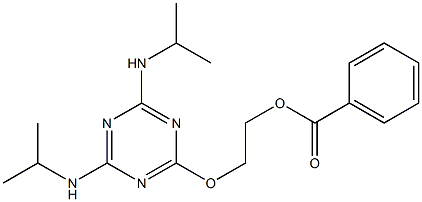 2-{[4,6-bis(isopropylamino)-1,3,5-triazin-2-yl]oxy}ethyl benzoate Struktur