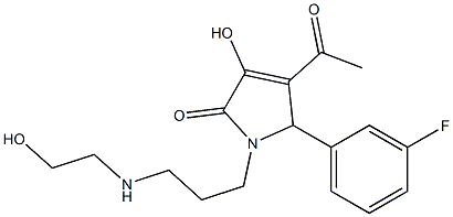 4-acetyl-5-(3-fluorophenyl)-3-hydroxy-1-{3-[(2-hydroxyethyl)amino]propyl}-1,5-dihydro-2H-pyrrol-2-one Struktur