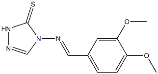 4-[(3,4-dimethoxybenzylidene)amino]-2,4-dihydro-3H-1,2,4-triazole-3-thione Struktur