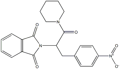 2-[1-{4-nitrobenzyl}-2-oxo-2-(1-piperidinyl)ethyl]-1H-isoindole-1,3(2H)-dione Struktur