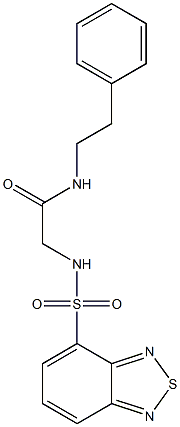 2-[(2,1,3-benzothiadiazol-4-ylsulfonyl)amino]-N-(2-phenylethyl)acetamide Struktur