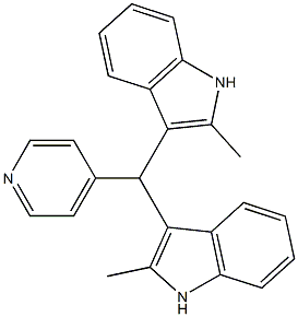 2-methyl-3-[(2-methyl-1H-indol-3-yl)(4-pyridinyl)methyl]-1H-indole Struktur