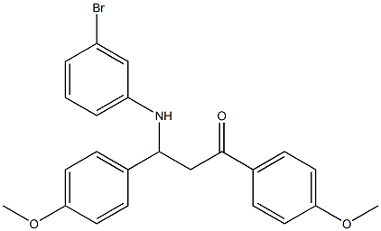 3-(3-bromoanilino)-1,3-bis(4-methoxyphenyl)-1-propanone Struktur