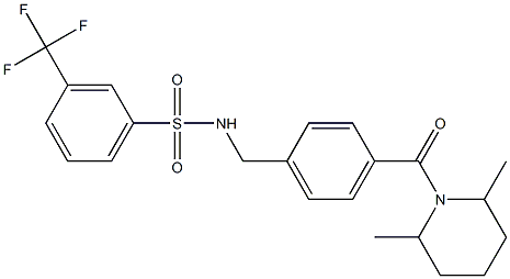 N-{4-[(2,6-dimethyl-1-piperidinyl)carbonyl]benzyl}-3-(trifluoromethyl)benzenesulfonamide Struktur