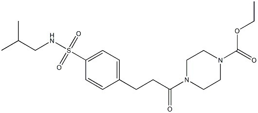 ethyl 4-(3-{4-[(isobutylamino)sulfonyl]phenyl}propanoyl)-1-piperazinecarboxylate Struktur