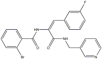 2-bromo-N-(2-(3-fluorophenyl)-1-{[(3-pyridinylmethyl)amino]carbonyl}vinyl)benzamide Struktur