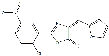 2-{2-chloro-5-nitrophenyl}-4-(2-furylmethylene)-1,3-oxazol-5(4H)-one Struktur