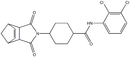 N-(2,3-dichlorophenyl)-4-(3,5-dioxo-4-azatricyclo[5.2.1.0~2,6~]dec-8-en-4-yl)cyclohexanecarboxamide Struktur