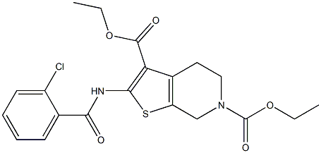 diethyl 2-[(2-chlorobenzoyl)amino]-4,7-dihydrothieno[2,3-c]pyridine-3,6(5H)-dicarboxylate Struktur