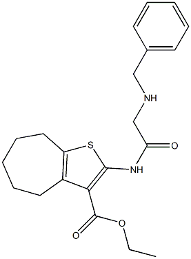 ethyl 2-{[(benzylamino)acetyl]amino}-5,6,7,8-tetrahydro-4H-cyclohepta[b]thiophene-3-carboxylate Struktur