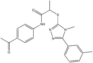 N-(4-acetylphenyl)-2-{[4-methyl-5-(3-methylphenyl)-4H-1,2,4-triazol-3-yl]sulfanyl}propanamide Struktur