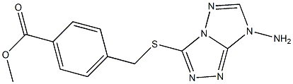 methyl 4-{[(7-amino-7H-[1,2,4]triazolo[4,3-b][1,2,4]triazol-3-yl)sulfanyl]methyl}benzoate Struktur