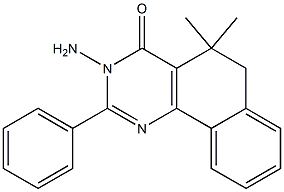 3-amino-5,5-dimethyl-2-phenyl-5,6-dihydrobenzo[h]quinazolin-4(3H)-one Struktur