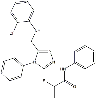 2-({5-[(2-chloroanilino)methyl]-4-phenyl-4H-1,2,4-triazol-3-yl}sulfanyl)-N-phenylpropanamide Struktur