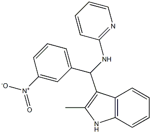 3-[{3-nitrophenyl}(pyridin-2-ylamino)methyl]-2-methyl-1H-indole Struktur