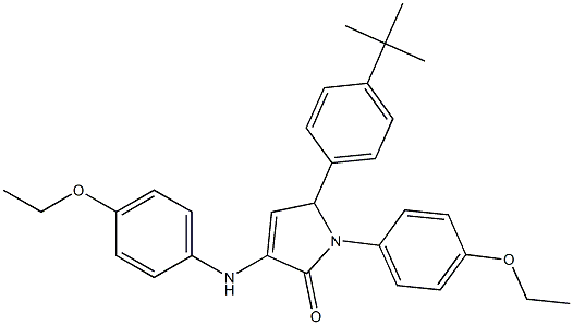 5-(4-tert-butylphenyl)-3-(4-ethoxyanilino)-1-(4-ethoxyphenyl)-1,5-dihydro-2H-pyrrol-2-one Struktur