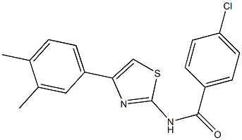 4-chloro-N-[4-(3,4-dimethylphenyl)-1,3-thiazol-2-yl]benzamide Struktur