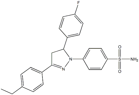 4-[3-(4-ethylphenyl)-5-(4-fluorophenyl)-4,5-dihydro-1H-pyrazol-1-yl]benzenesulfonamide Struktur