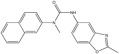 N-methyl-N'-(2-methyl-1,3-benzoxazol-5-yl)-N-(2-naphthyl)urea Struktur