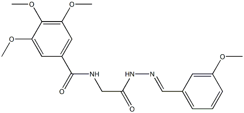 3,4,5-trimethoxy-N-{2-[2-(3-methoxybenzylidene)hydrazino]-2-oxoethyl}benzamide Struktur