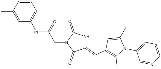 2-(4-{[2,5-dimethyl-1-(3-pyridinyl)-1H-pyrrol-3-yl]methylene}-2,5-dioxo-1-imidazolidinyl)-N-(3-methylphenyl)acetamide Struktur