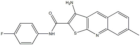 3-amino-N-(4-fluorophenyl)-7-methylthieno[2,3-b]quinoline-2-carboxamide Struktur