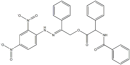 2-({2,4-dinitrophenyl}hydrazono)-2-phenylethyl (benzoylamino)(phenyl)acetate Struktur