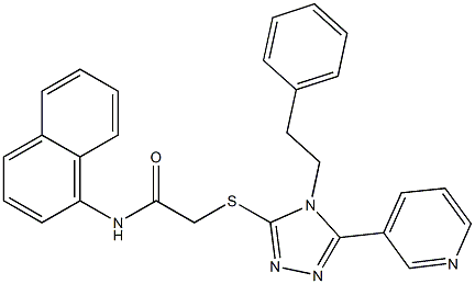 N-naphthalen-1-yl-2-{[4-(2-phenylethyl)-5-pyridin-3-yl-4H-1,2,4-triazol-3-yl]sulfanyl}acetamide Struktur