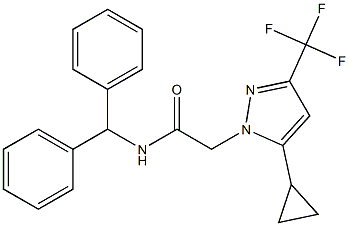 N-benzhydryl-2-[5-cyclopropyl-3-(trifluoromethyl)-1H-pyrazol-1-yl]acetamide Struktur