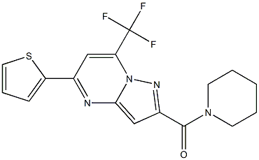 2-(1-piperidinylcarbonyl)-5-(2-thienyl)-7-(trifluoromethyl)pyrazolo[1,5-a]pyrimidine Struktur