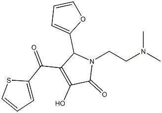 1-[2-(dimethylamino)ethyl]-5-(2-furyl)-3-hydroxy-4-(2-thienylcarbonyl)-1,5-dihydro-2H-pyrrol-2-one Struktur