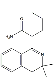 2-(3,3-dimethyl-3,4-dihydro-1-isoquinolinyl)hexanamide Struktur