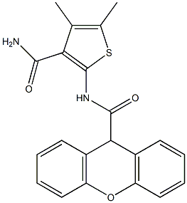 N-[3-(aminocarbonyl)-4,5-dimethyl-2-thienyl]-9H-xanthene-9-carboxamide Struktur