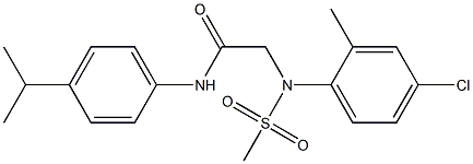 2-[4-chloro-2-methyl(methylsulfonyl)anilino]-N-(4-isopropylphenyl)acetamide Struktur