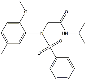 N-isopropyl-2-[2-methoxy-5-methyl(phenylsulfonyl)anilino]acetamide Struktur