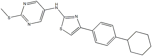 N-[4-(4-cyclohexylphenyl)-1,3-thiazol-2-yl]-2-(methylsulfanyl)-5-pyrimidinamine Struktur