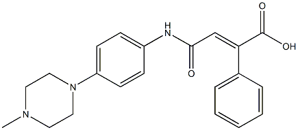 4-[4-(4-methyl-1-piperazinyl)anilino]-4-oxo-2-phenyl-2-butenoicacid Struktur