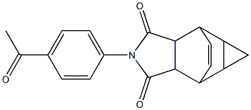 4-(4-acetylphenyl)-4-azatetracyclo[5.3.2.0~2,6~.0~8,10~]dodec-11-ene-3,5-dione Struktur