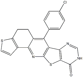 6-(4-chlorophenyl)-4,5-dihydropyrimido[4',5':4,5]thieno[2,3-b]thieno[2,3-h]quinolin-10(9H)-one Struktur