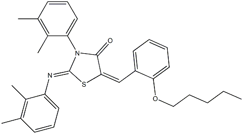 3-(2,3-dimethylphenyl)-2-[(2,3-dimethylphenyl)imino]-5-[2-(pentyloxy)benzylidene]-1,3-thiazolidin-4-one Struktur