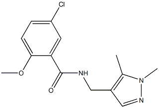 5-chloro-N-[(1,5-dimethyl-1H-pyrazol-4-yl)methyl]-2-methoxybenzamide Struktur